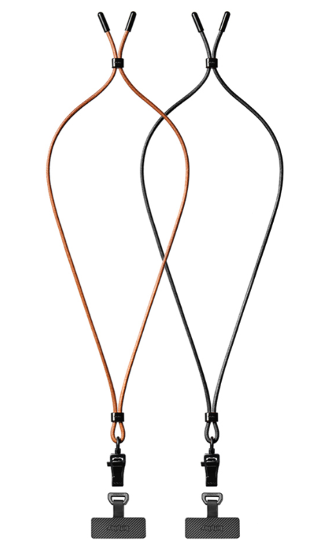 bitplay｜皮革細緻掛繩 暗夜黑/焦糖棕