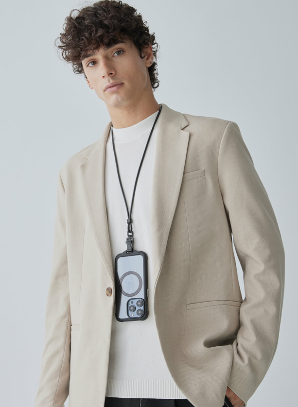 bitplay｜皮革細緻掛繩 暗夜黑/焦糖棕