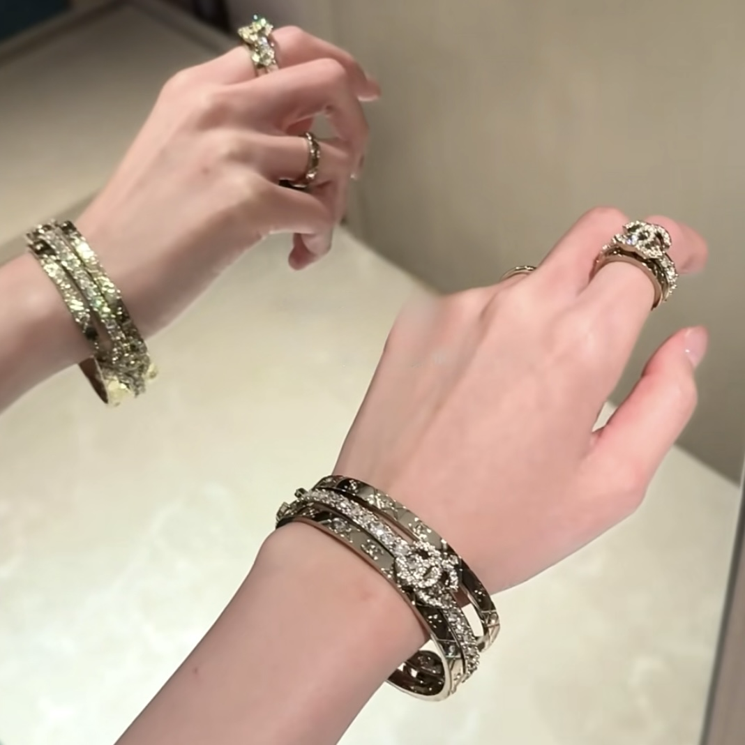 18k”香奶奶25p菱格滿鑽三合一”高奢定製手鐲組