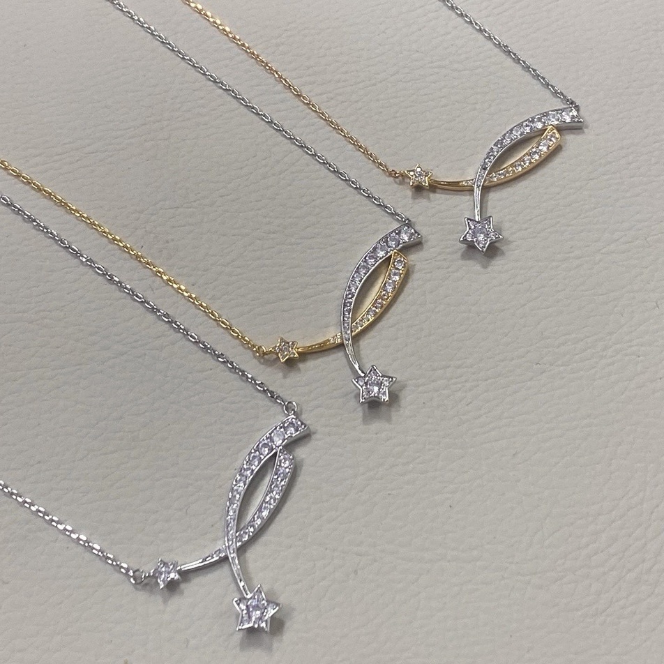 18k’comete’香奶奶雙色慧星滿鑽”高奢定製項鍊