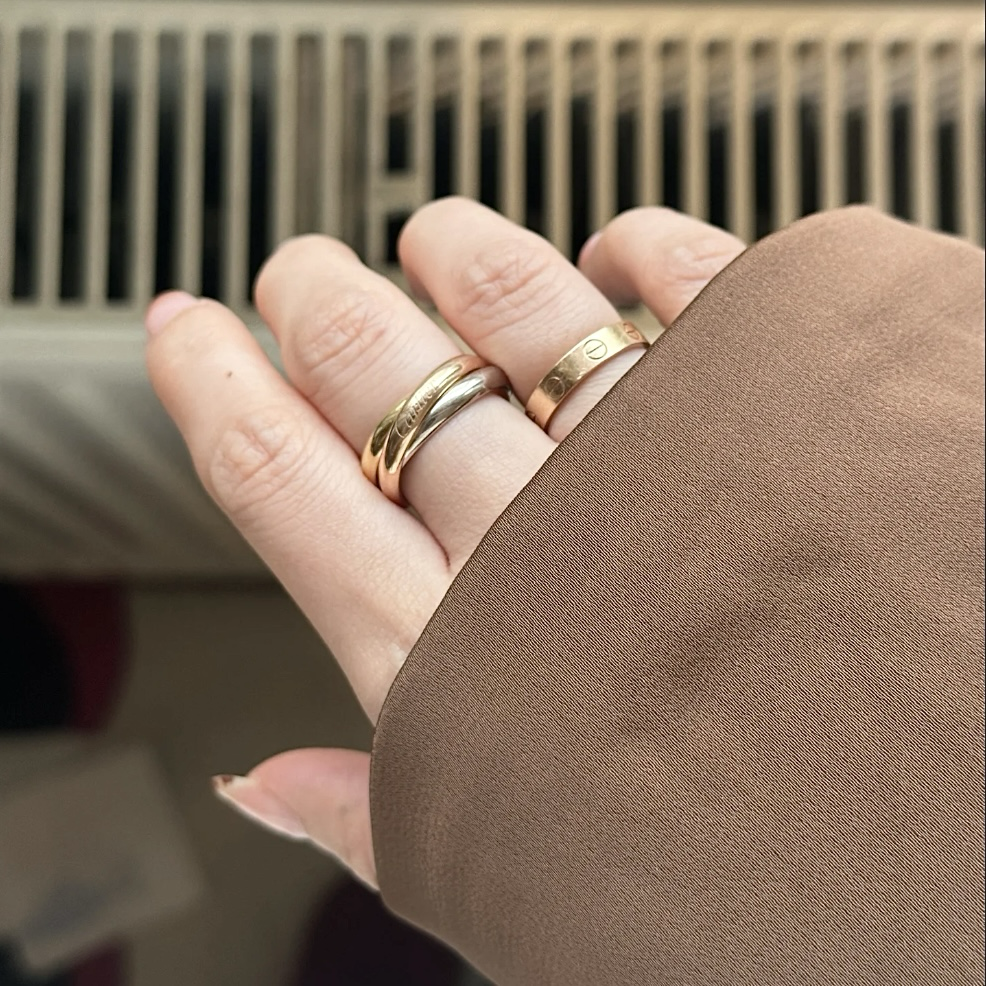 18k ct’Trinity三色環’經典光面款高奢定製戒