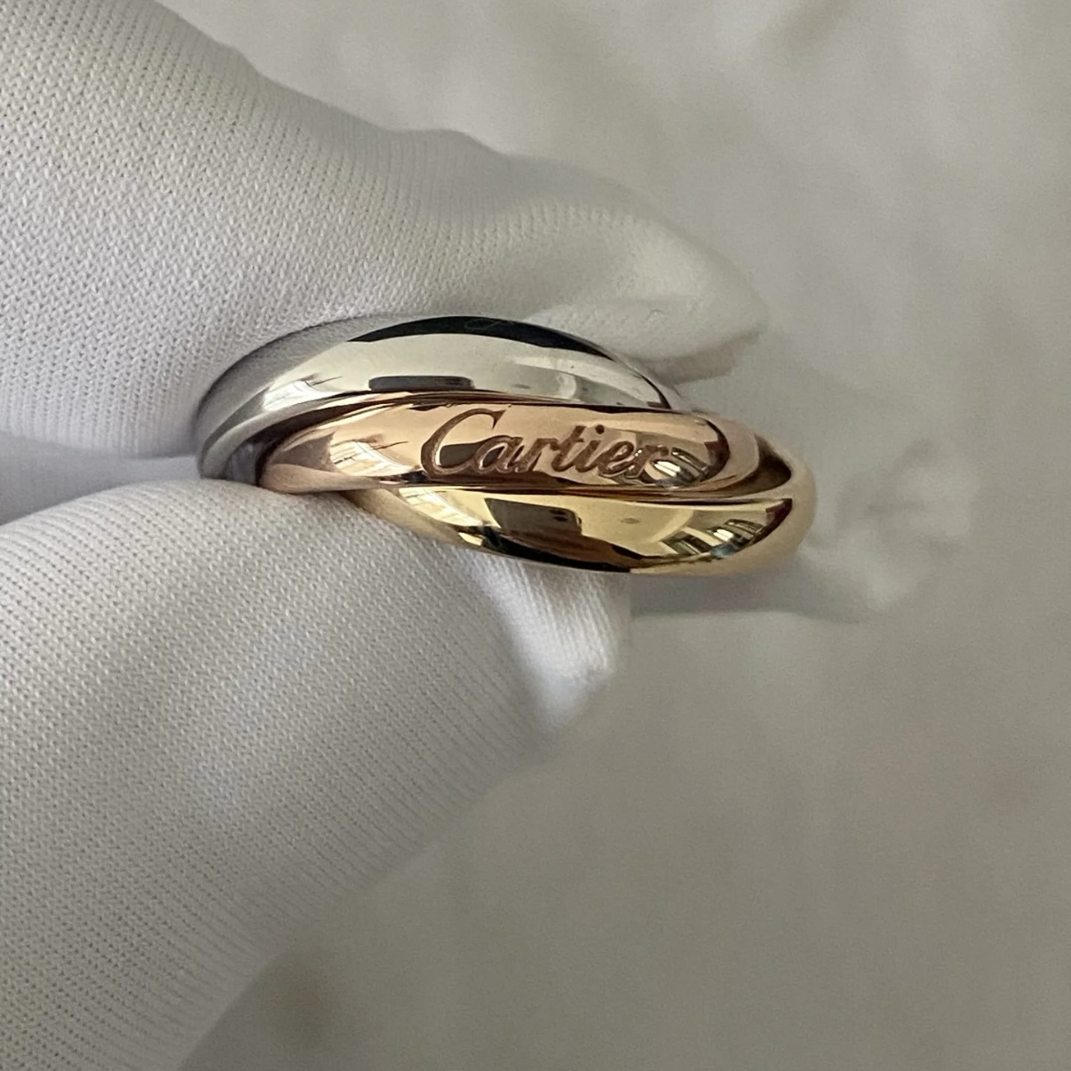 18k ct’Trinity三色環’經典光面款高奢定製戒