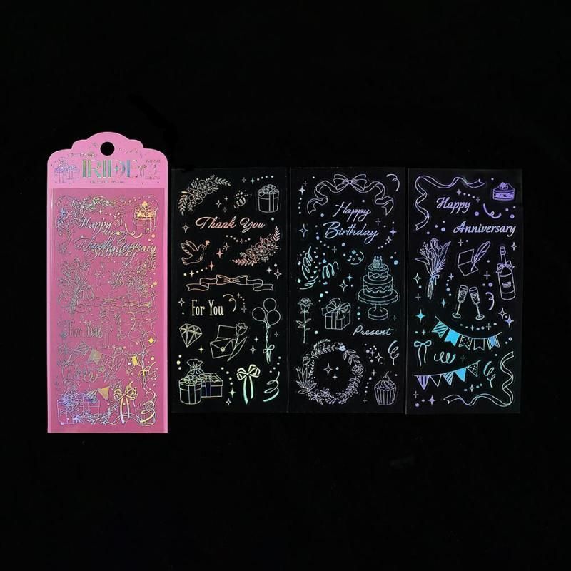 禮物 IRIDE系列 3入箔押PET貼紙｜日本 BGM