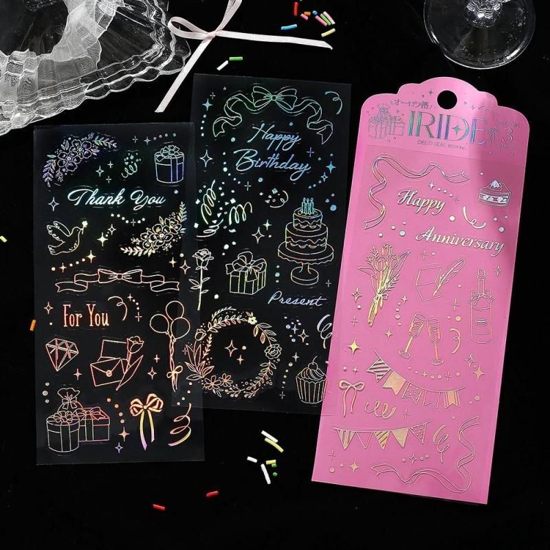 禮物 IRIDE系列 3入箔押PET貼紙｜日本 BGM