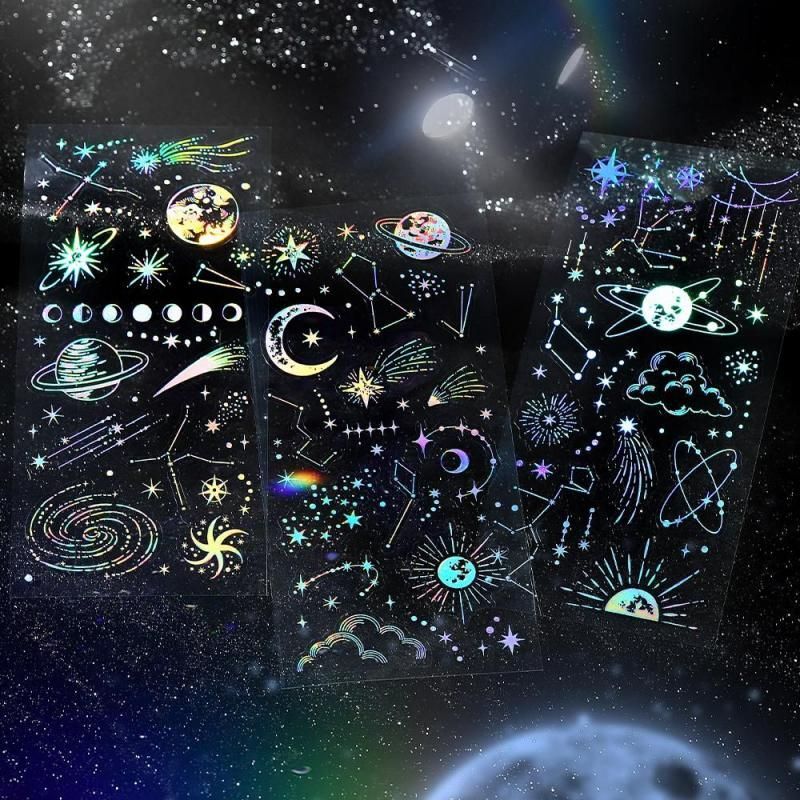 星系 IRIDE系列 3入箔押PET貼紙｜日本 BGM