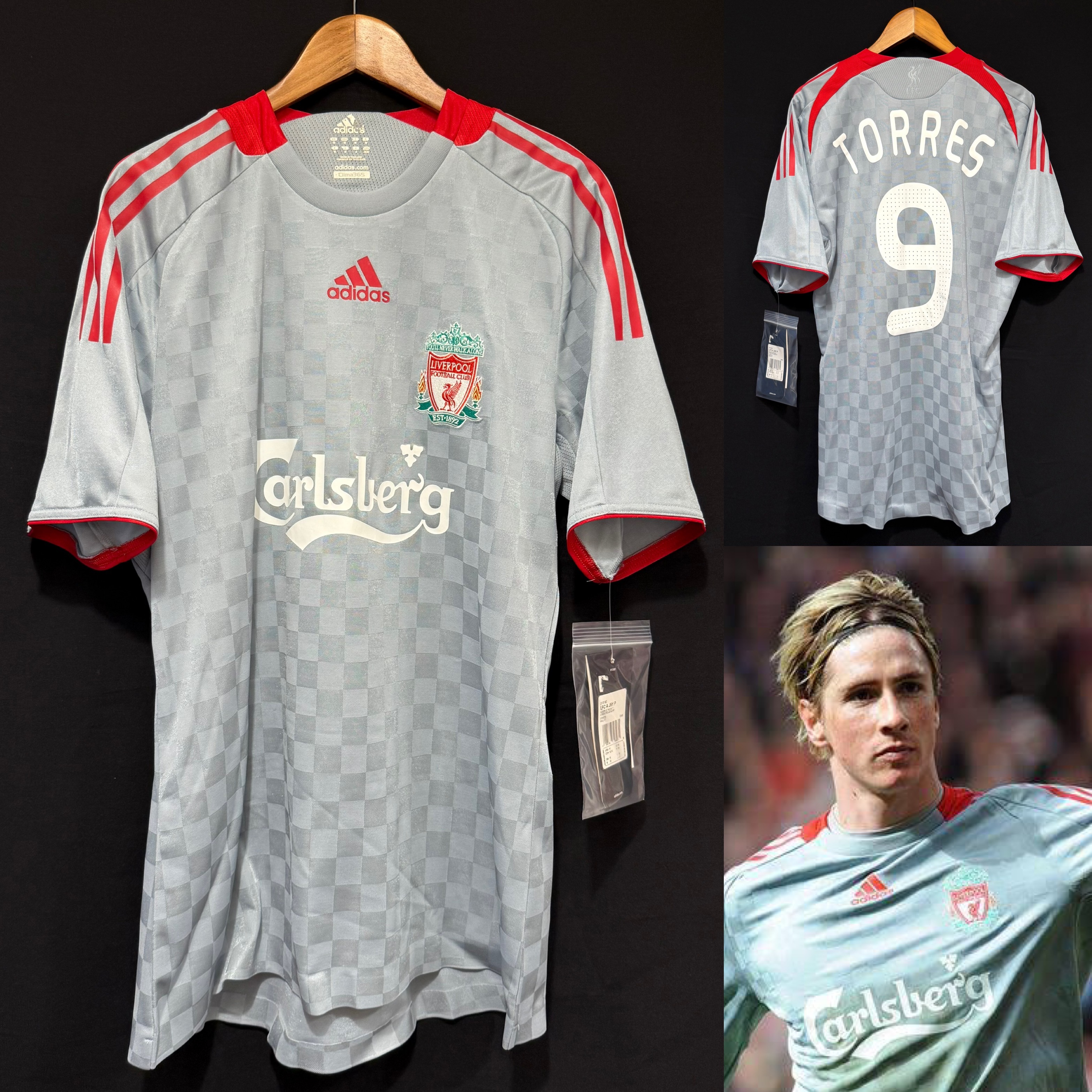 (Player Issue) Liverpool 2008-2009 Adidas Away Player Issue Shirt #9 TORRES