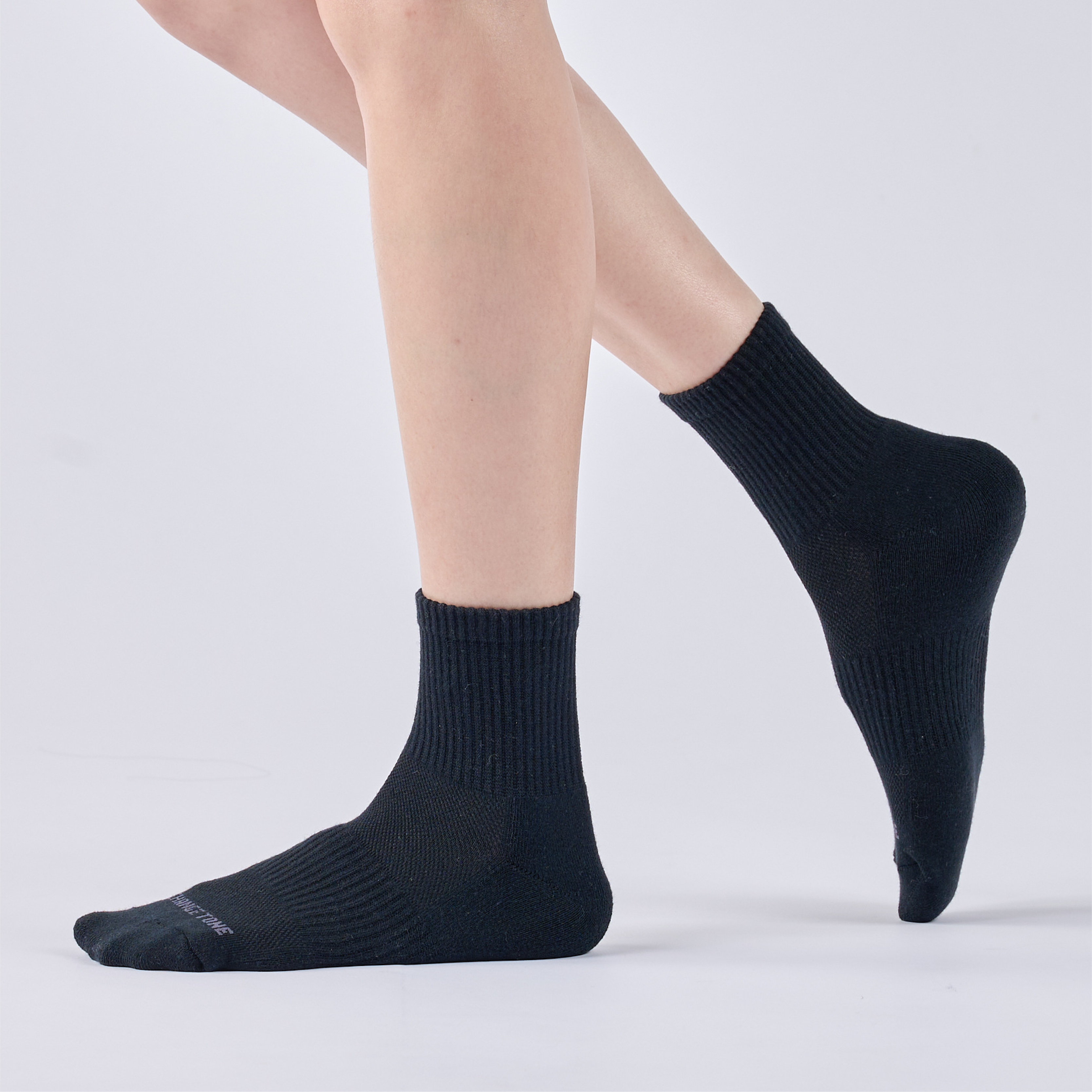 抑菌足弓氣墊短襪〈黑〉