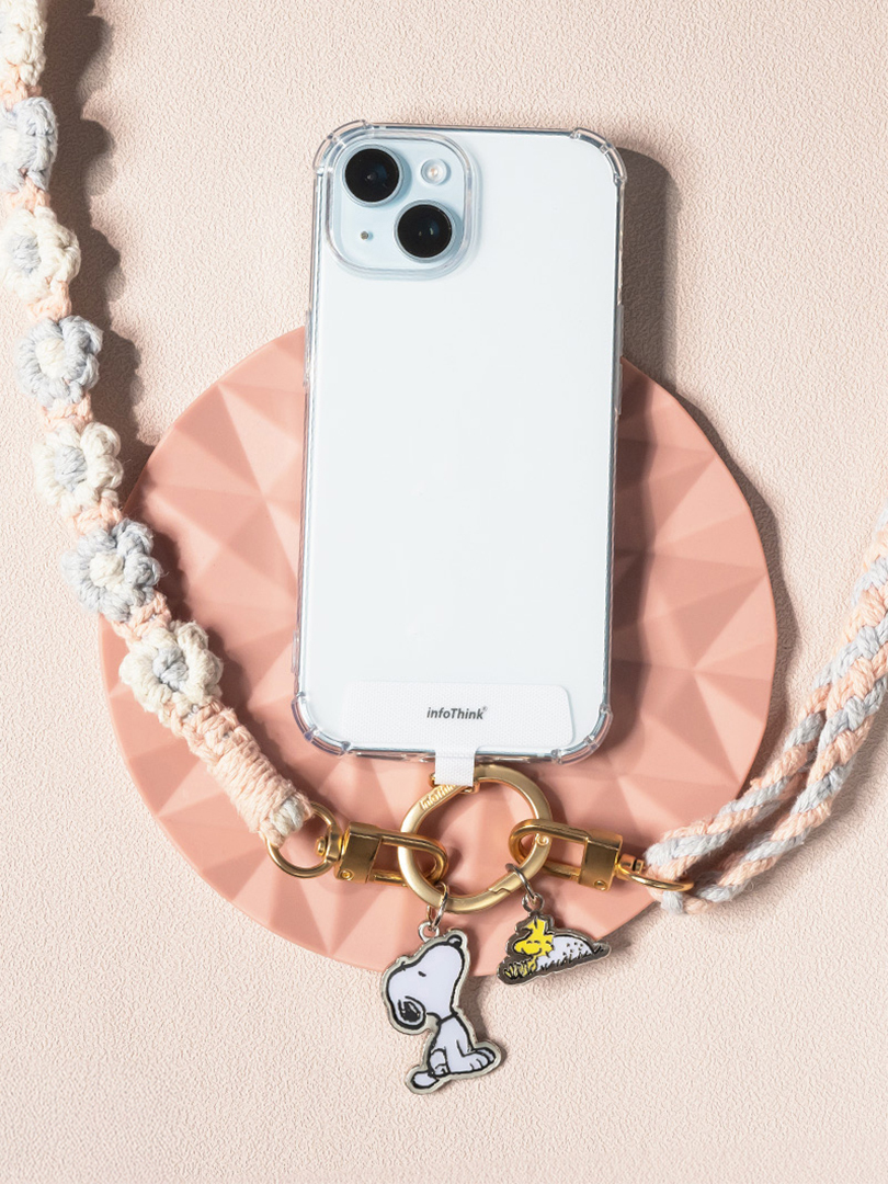 infoThink | 手機編織頸掛繩-史努比(粉)