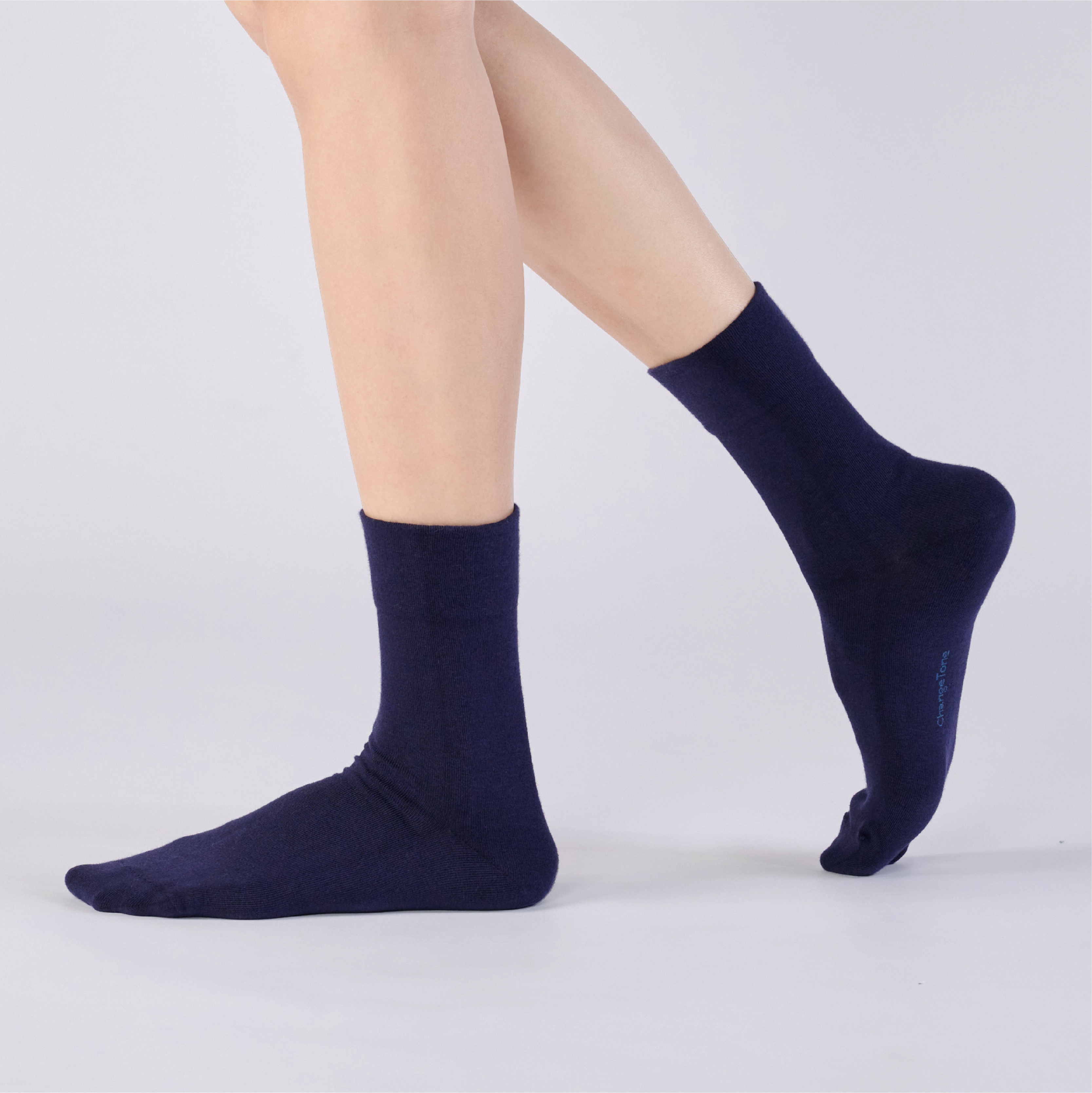 抑菌無痕寬口襪〈深藍〉