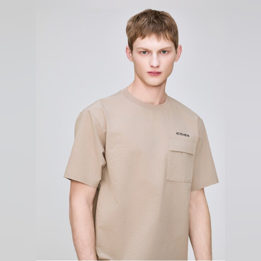 【EIDER】男排汗快乾短袖上衣/25EDMM25266-[卡其駝、經典黑]