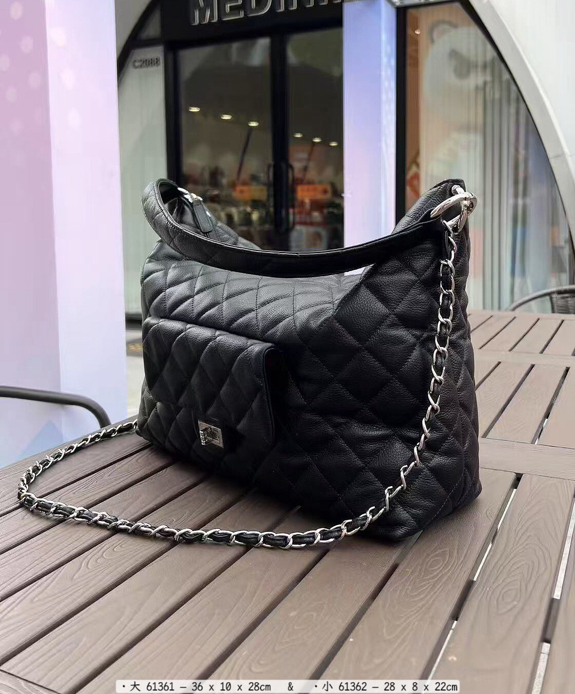 韓國柔軟菱格牛皮腋下包