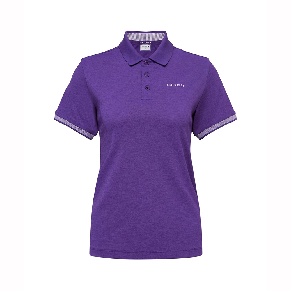 【EIDER】女涼感短袖POLO上衣/25EDWM25209-[電光紫、奶油白]