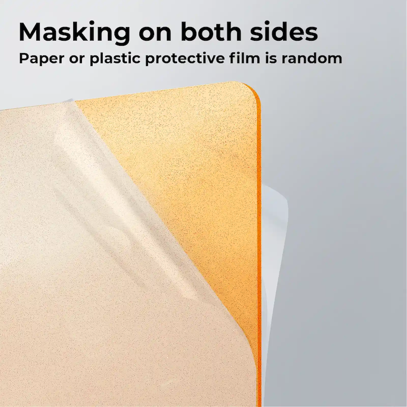 DTSL_Makeblock xTool 3mm Orange Glitter Translucent Acrylic_Masking on Both Sides