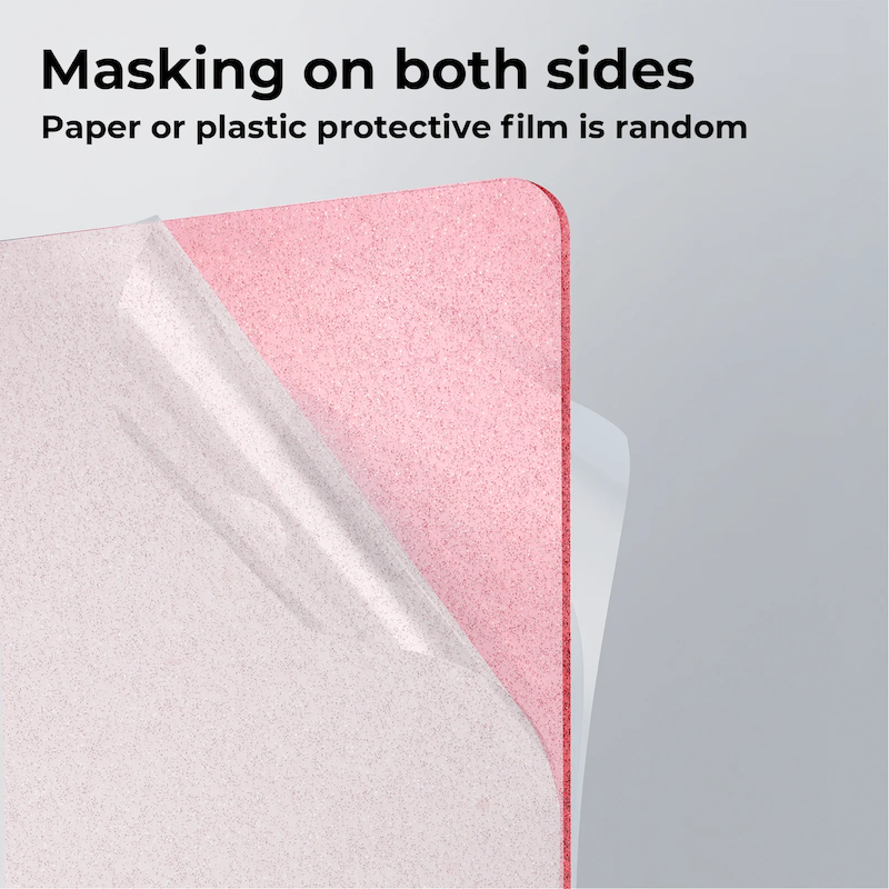 DTSL_Makeblock xTool 3mm Pink Glitter Translucent Acrylic_Masking on Both Sides