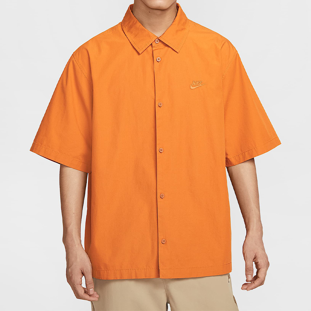Nike AS M NK Club SS BTN Shirt WSH 男款 橘色 襯衫 短袖 HJ2030-815