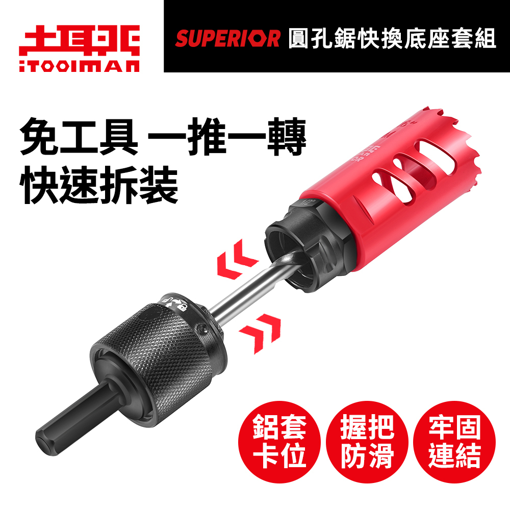 SUPERIOR．圓孔鋸快換底座套組