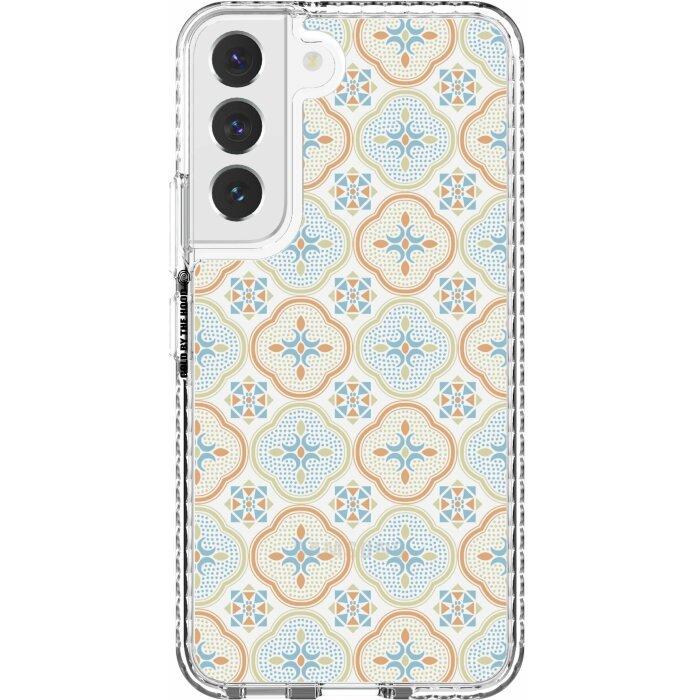 inblooom x The Hood Golden Case-Samsung Galaxy S22/S22+/Begonia Glass Pattern/Sweet Almond