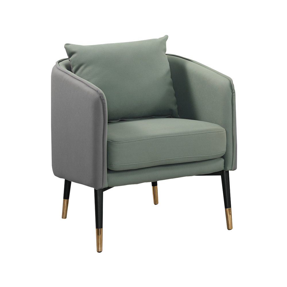 約瑟芬綠灰色科技布面沙發單人座/一人座沙發椅