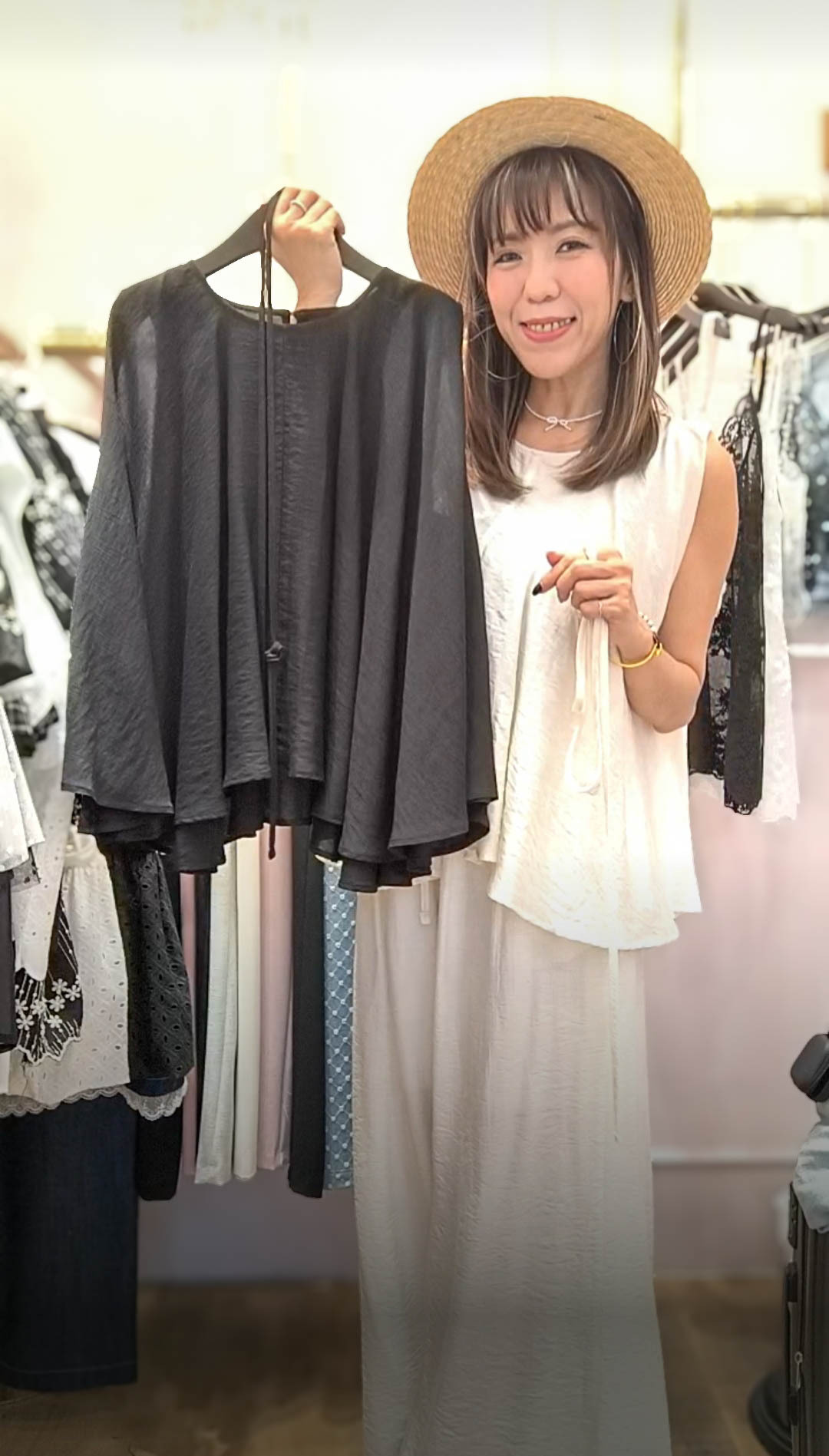 📢PM_K8028  ▶️皺皺的無袖上衣 👉B:cm L:59cm👈