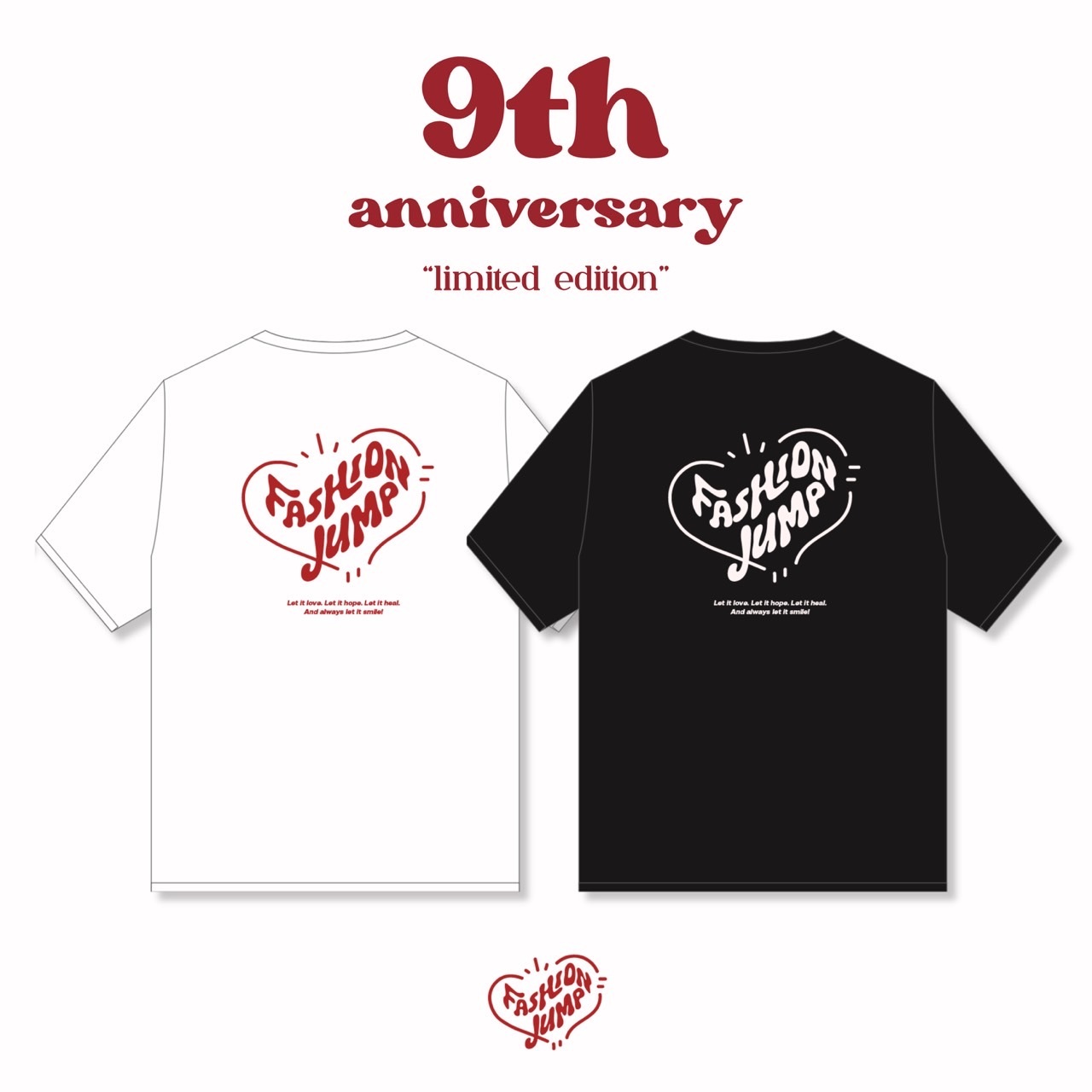 （現貨）九週年限定！FASHIONJUMP Image Heavy Tee / Graffiti Heart 簍空愛心 短Tee