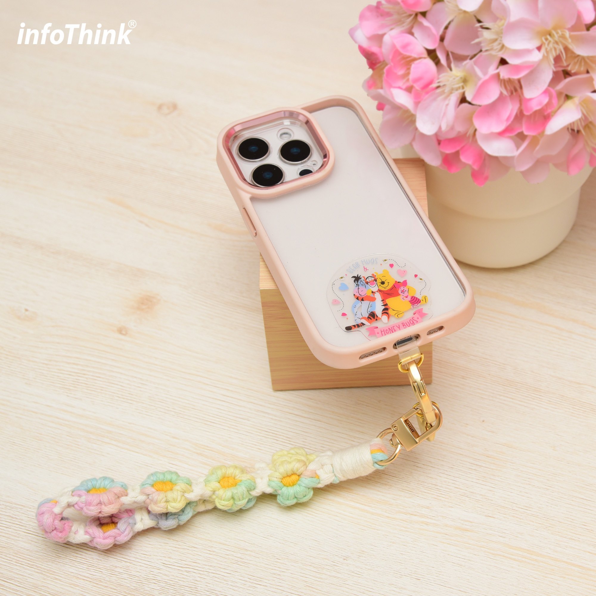 infoThink | 手機編織手腕掛繩-小熊維尼(愛心)