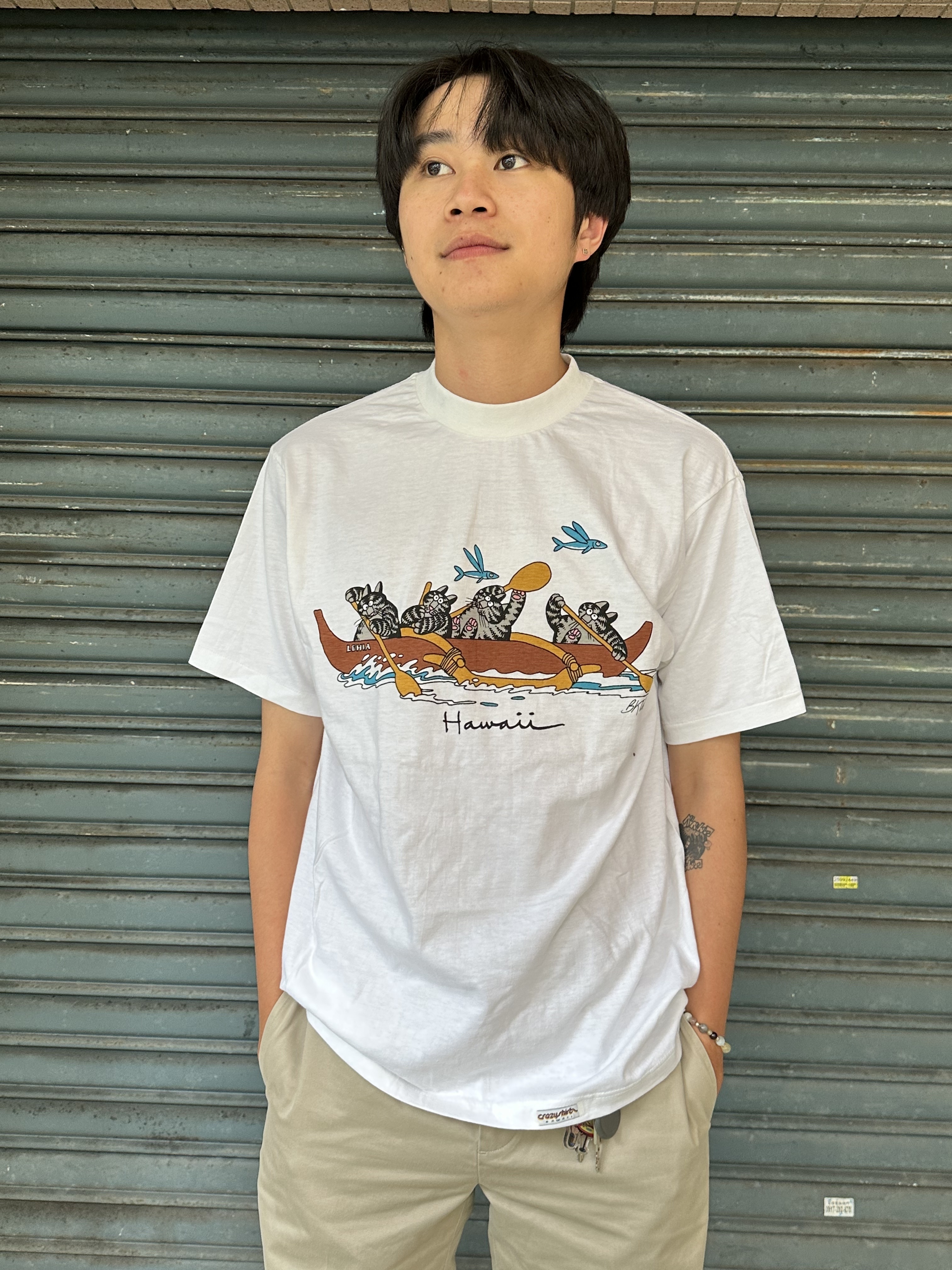 90s crazy shirtvKliban Cat Print Tee Made in USA Deadstock