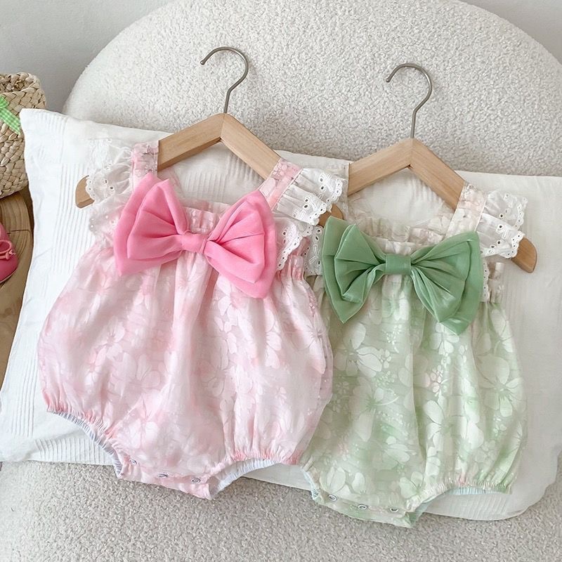 Pink green bow Bodysuits