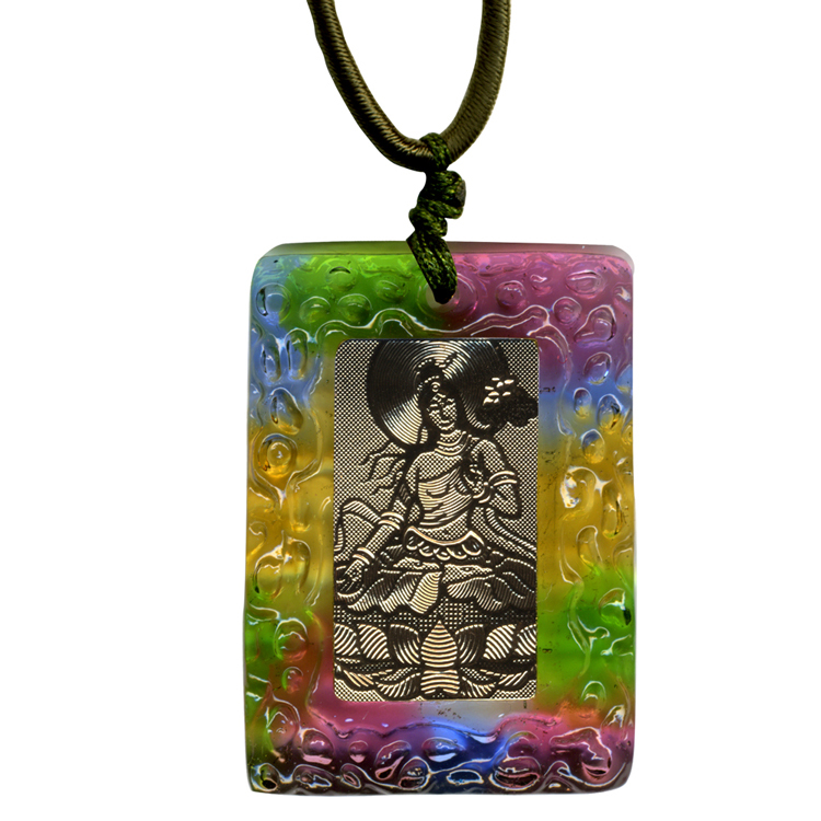 開運金箔琉璃項鍊~白度母