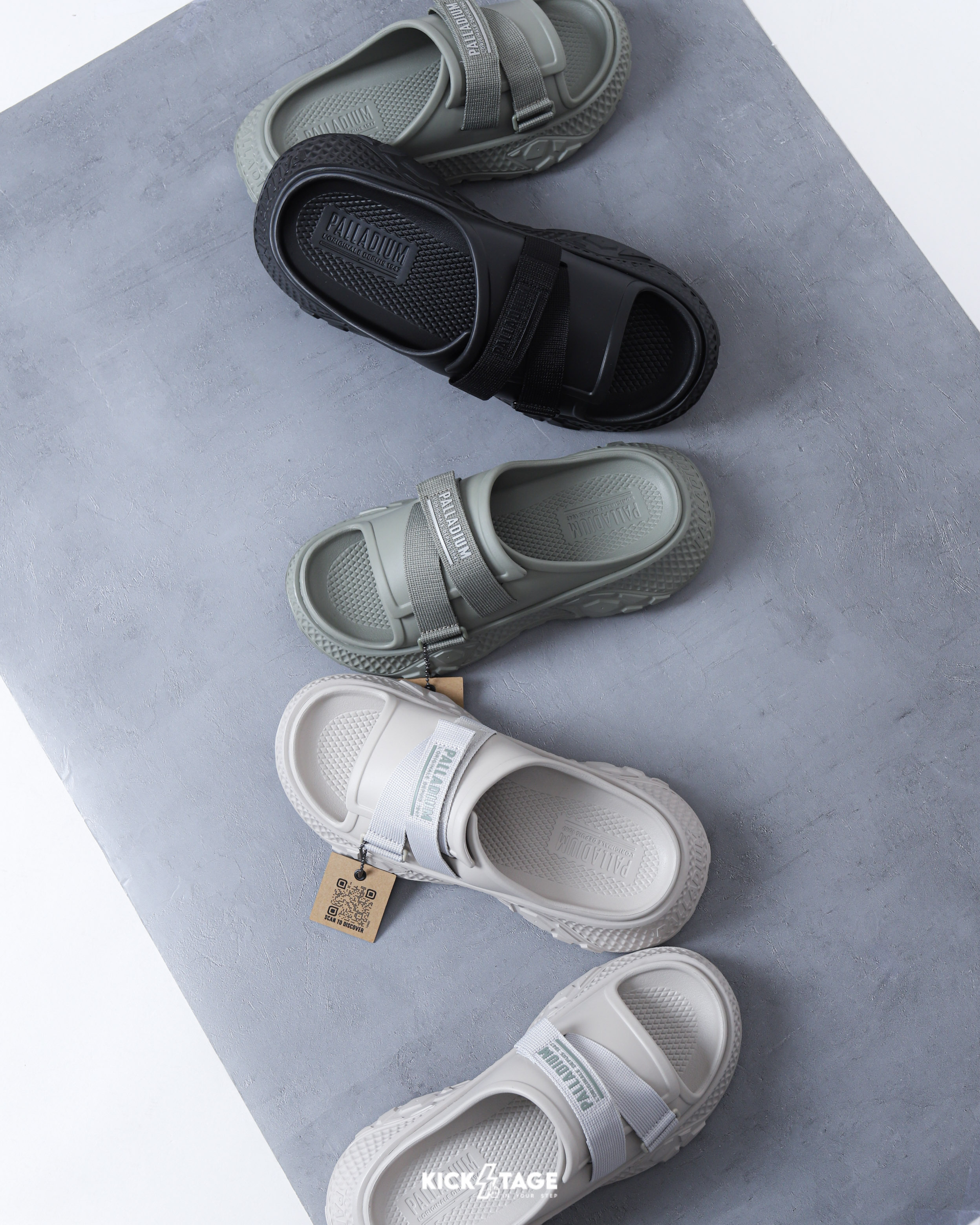 男女鞋 PALLADIUM OFFBOUND SLIDE 灰 黑 綠 增高 可調節 一體成型 厚底一片式拖鞋 涼拖鞋【74480】