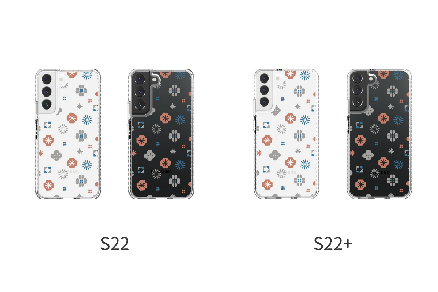 印花樂手機殼珊瑚紅藍