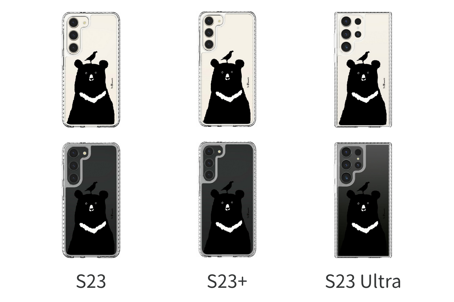 印花樂手機殼黑熊與八哥