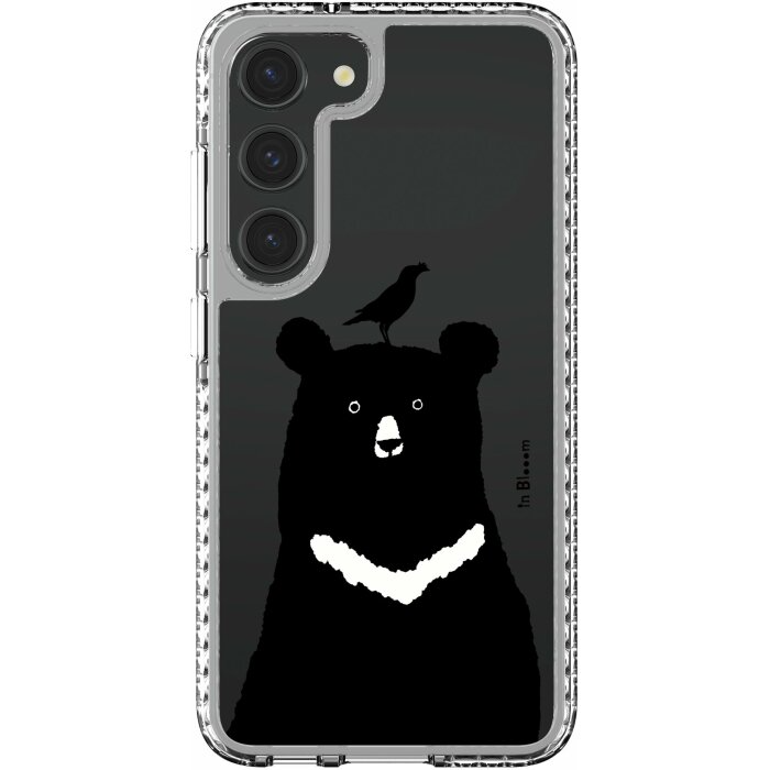 inblooom x The Hood Golden Case-Samsung Galaxy S23/S23+/S23 Ultra/inBlooom Zoo/Formosan Black Bear and Crested Myna