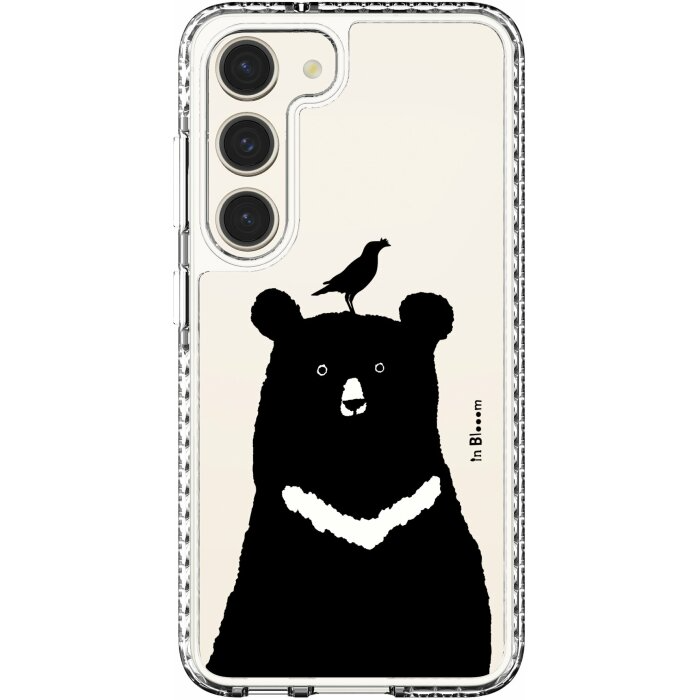 inblooom x The Hood Golden Case-Samsung Galaxy S23/S23+/S23 Ultra/inBlooom Zoo/Formosan Black Bear and Crested Myna