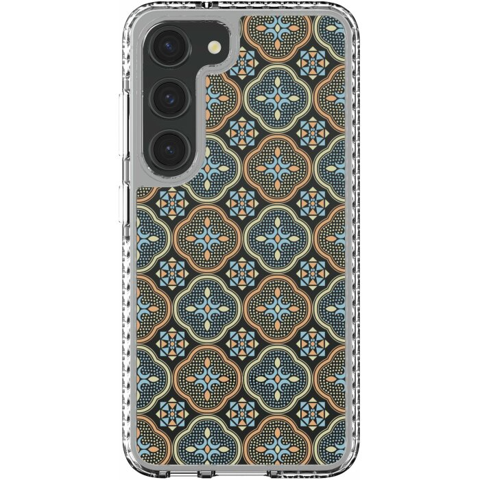 inblooom x The Hood Golden Case-Samsung Galaxy S23/S23+/S23 Ultra/Begonia Glass Pattern/Sweet Almond