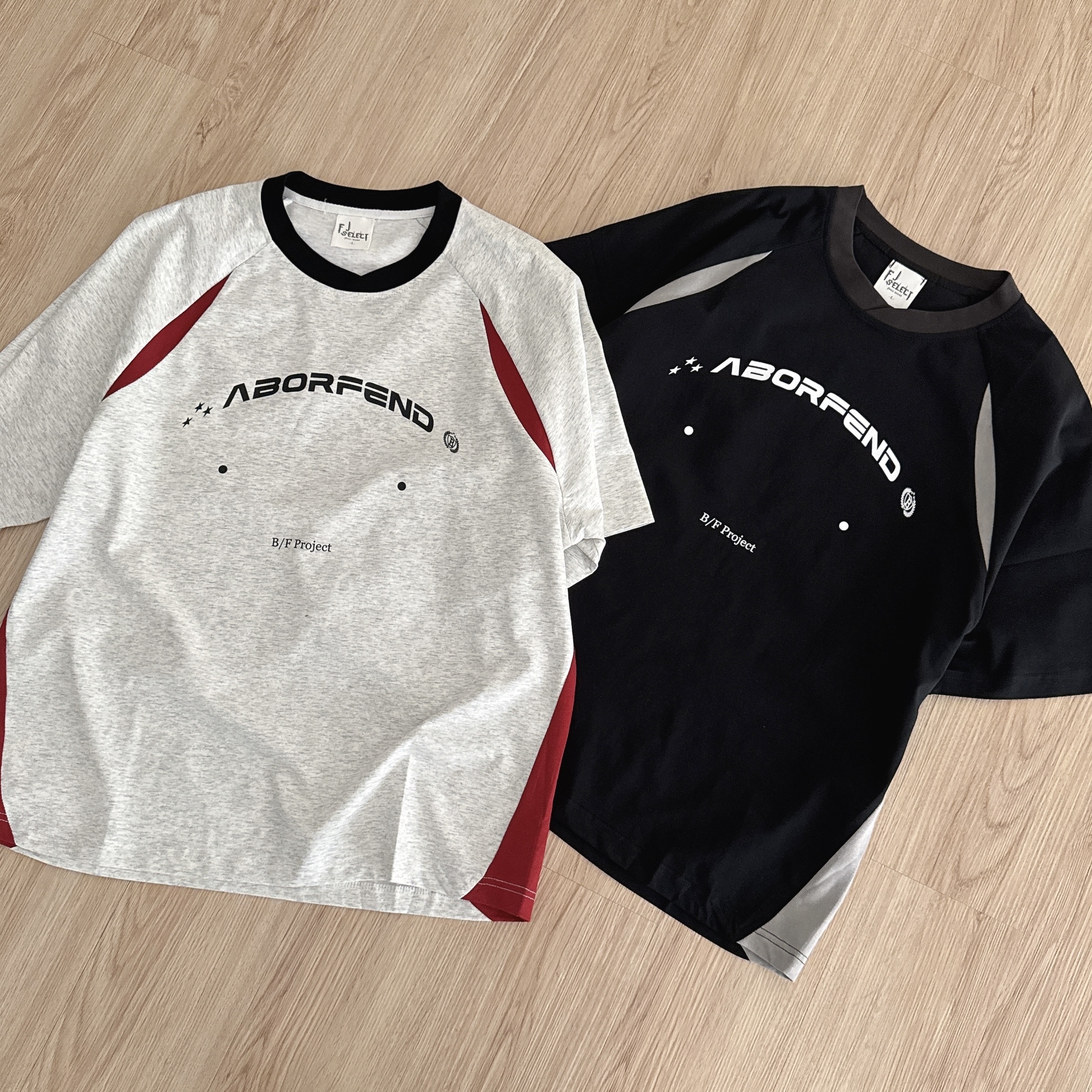 （現貨）210G 韓系 撞色拼接 弧形logo 交叉領口 短T A192