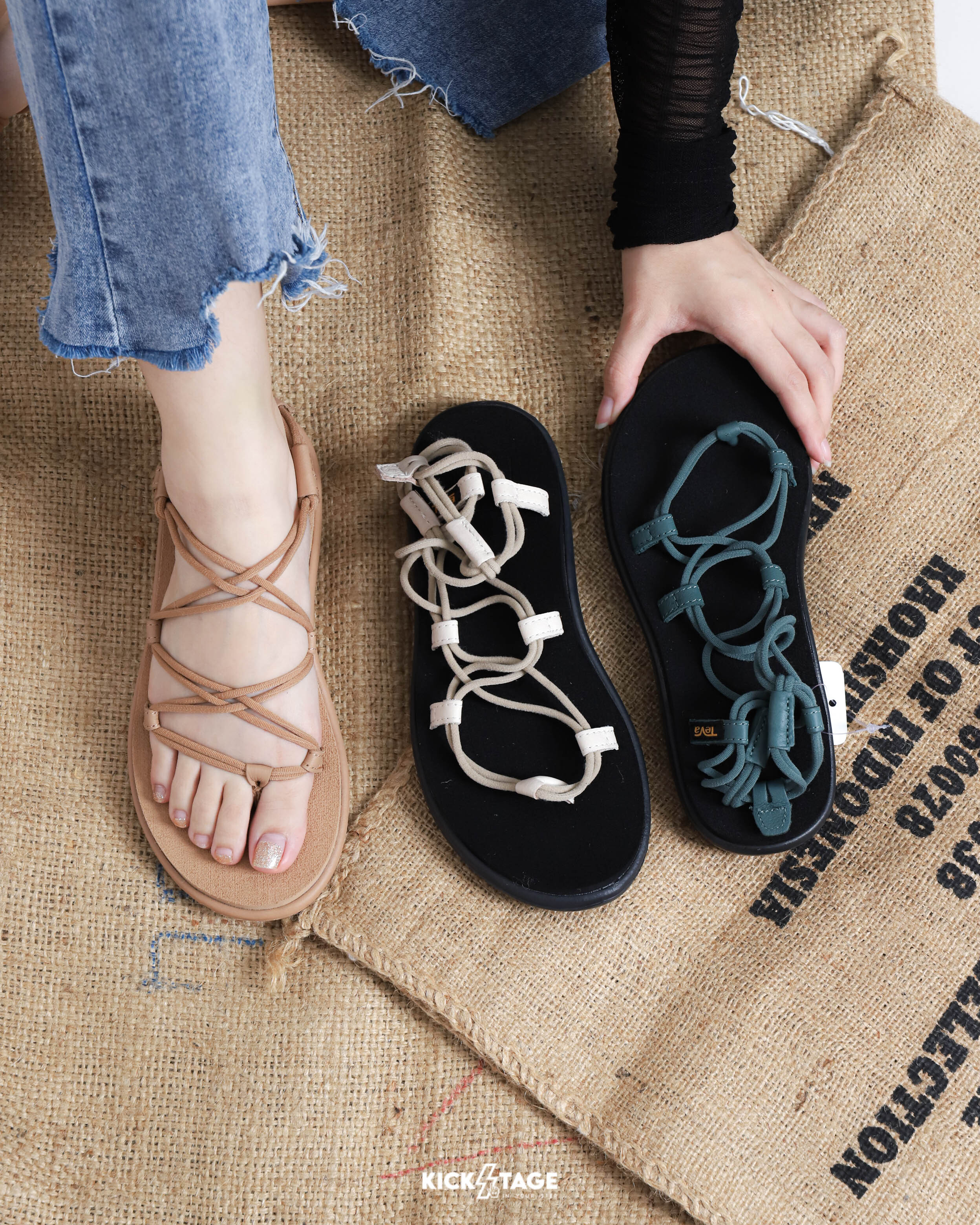 女鞋 TEVA VOYA INFINITY 棕色 樺木色 銀松綠 日本經典款 線繩 羅馬鞋 羅馬繩編織 涼鞋【TV1019622】