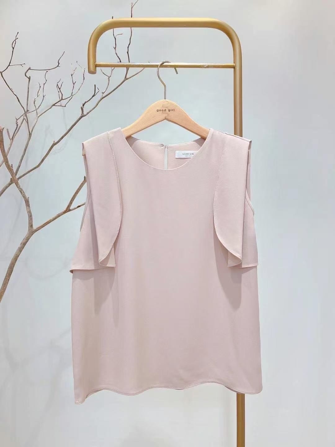 519 正韓花瓣袖雪紡上衣