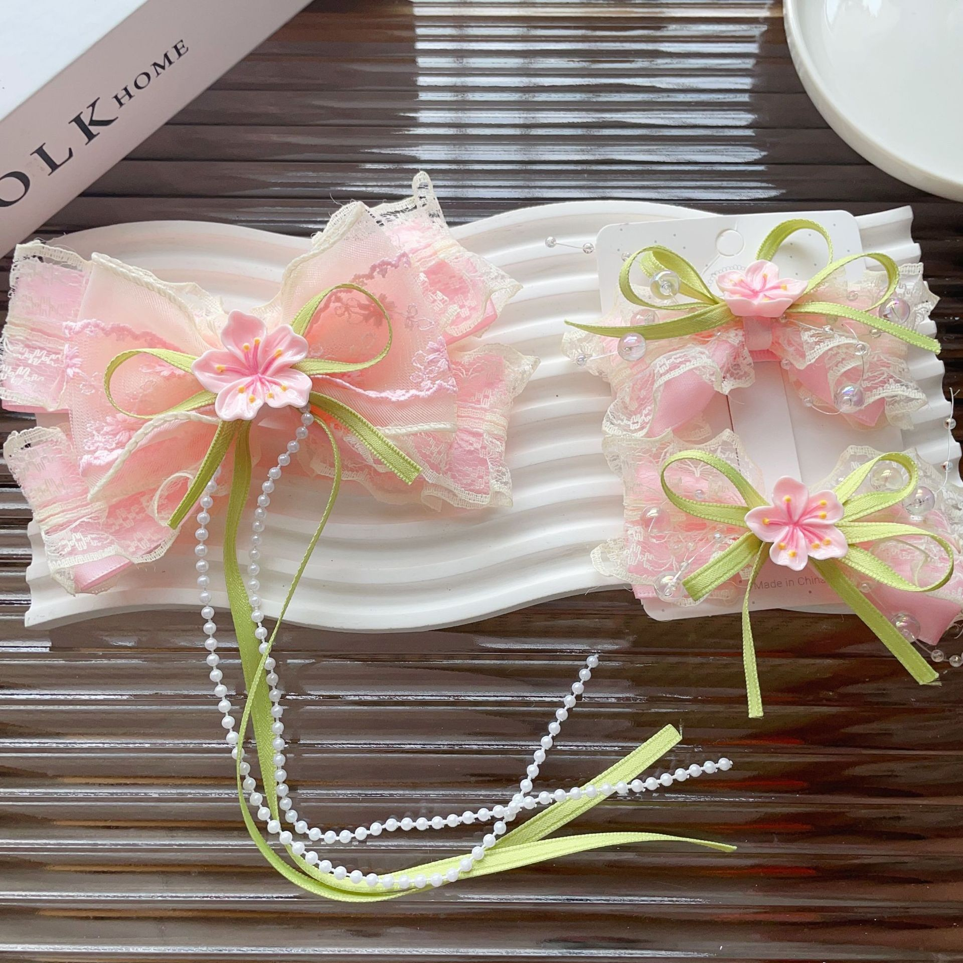 Mori Lace Ribbon Tassel Ribbon Bow for Hanfu