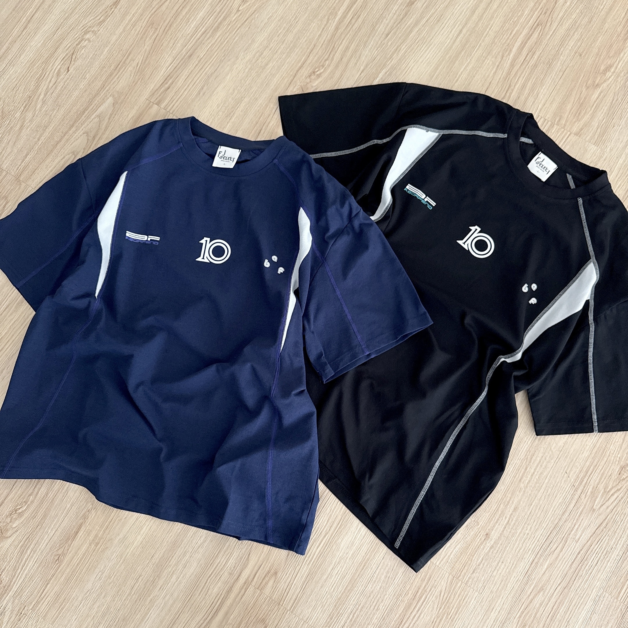 （現貨）175G 韓系 拼接 數字10 車縫線 短T H27