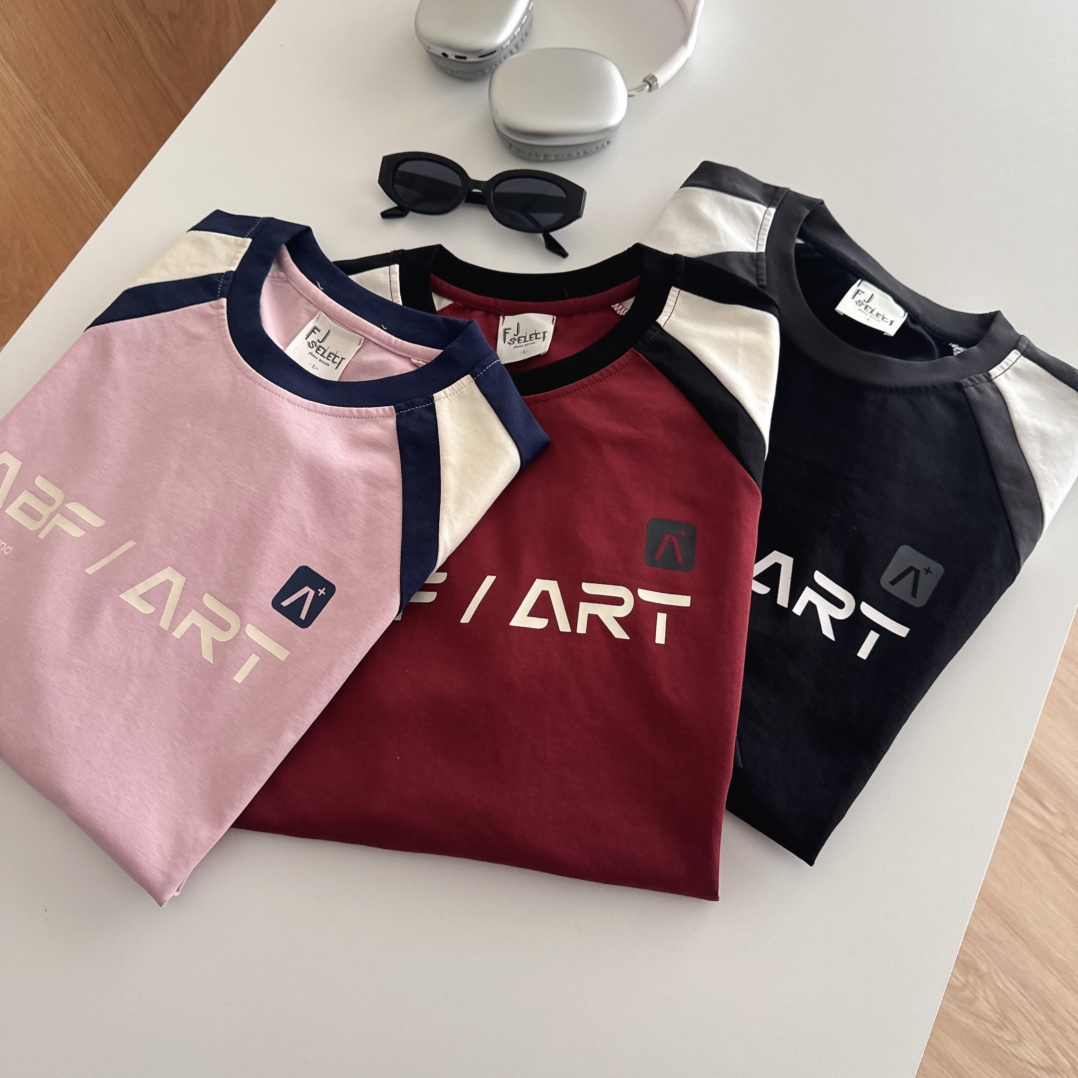 （現貨）210G 賽車風 ABF/ART 插肩袖 短T D115