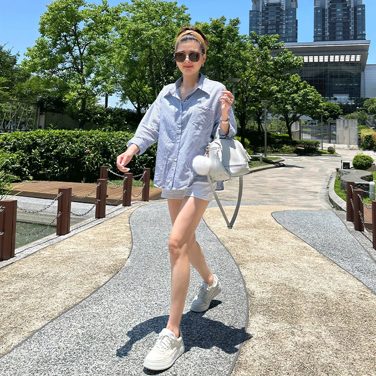 率性BF條紋襯衫