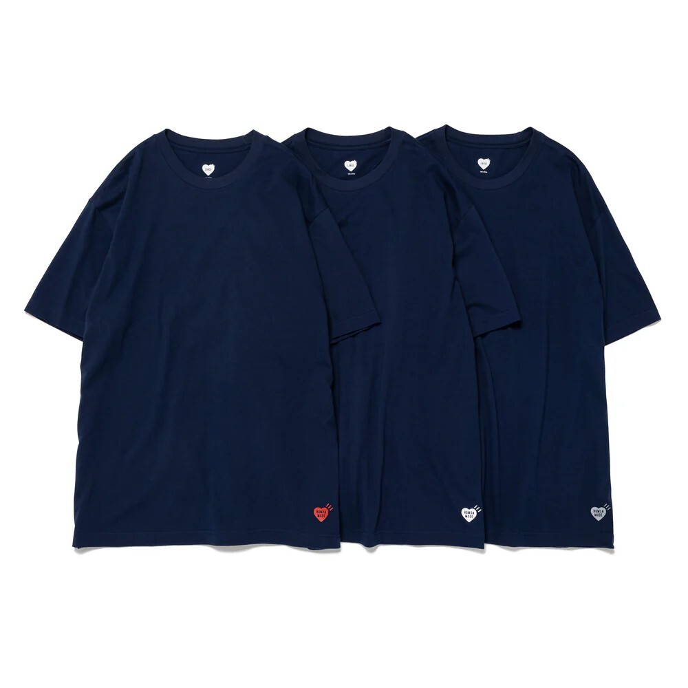 代購】HUMAN MADE 3-PACK T-SHIRT SET 素色短踢4色HM30CS037