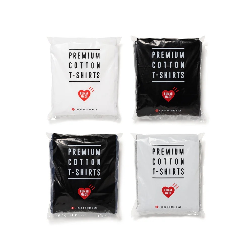【代購】HUMAN MADE 3-PACK T-SHIRT SET 素色短踢 4色