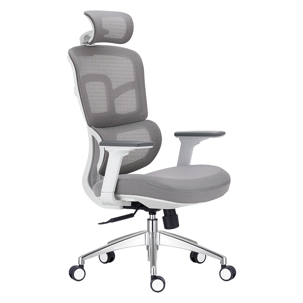 德克拉白色網布電腦辦公椅/主管椅/人體工學椅/電競椅-舒適腰靠