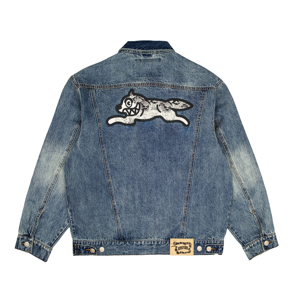 SNAKE PATTERN RUNNING DOG DENIM JACKET