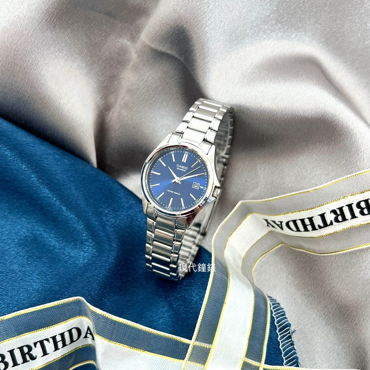 【CASIO 卡西歐】藍面經典不鏽鋼女錶LTP-1183A-2A 28mm 現代鐘錶