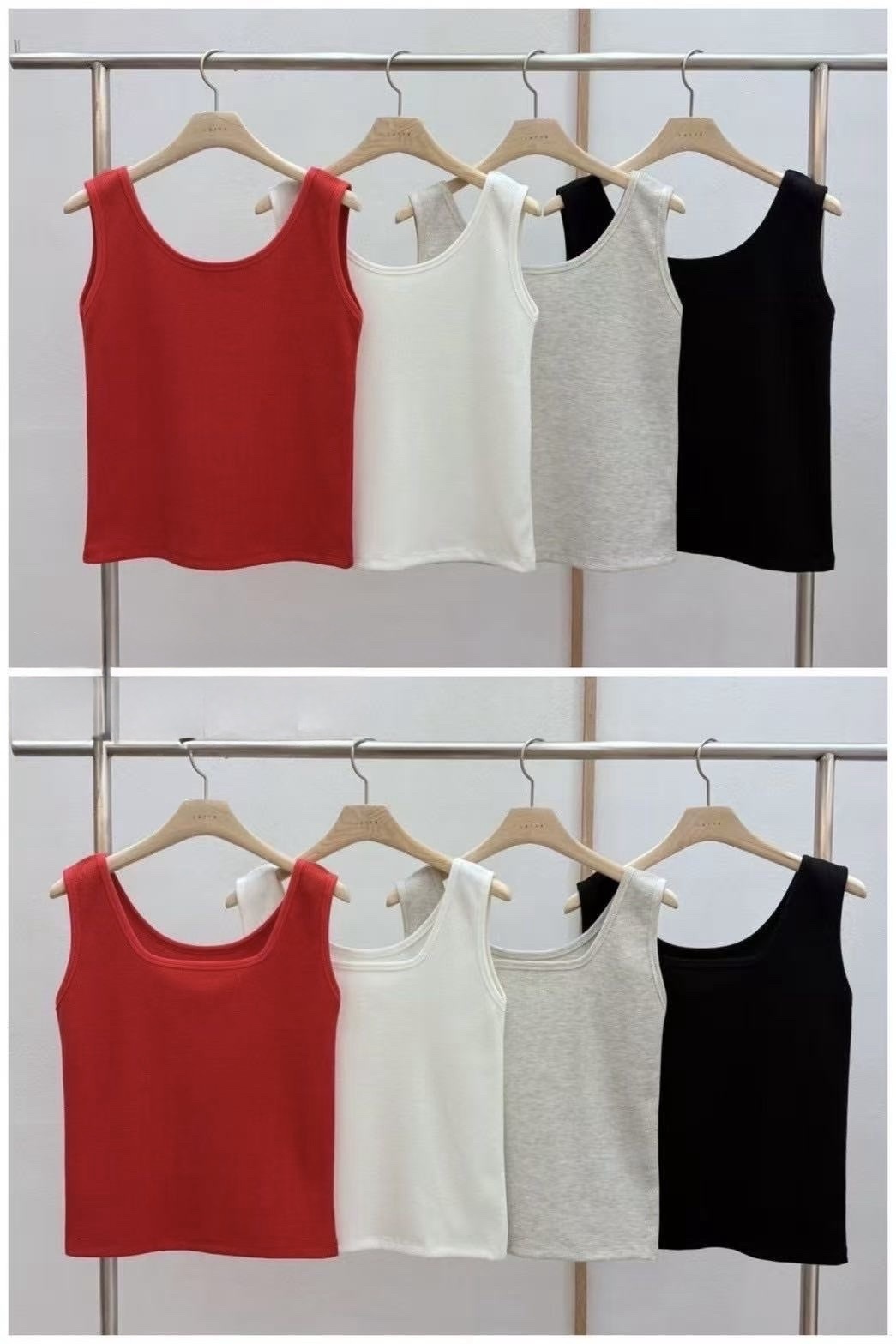 2138 正韓方領純色背心