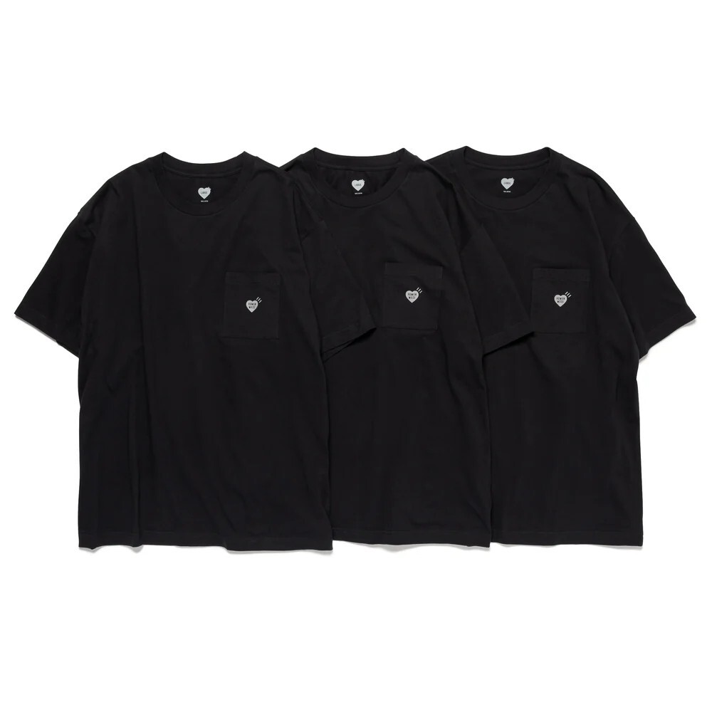 【代購】HUMAN MADE 3-PACK POCKET T-SHIRT SET 愛心口袋短踢 4色
