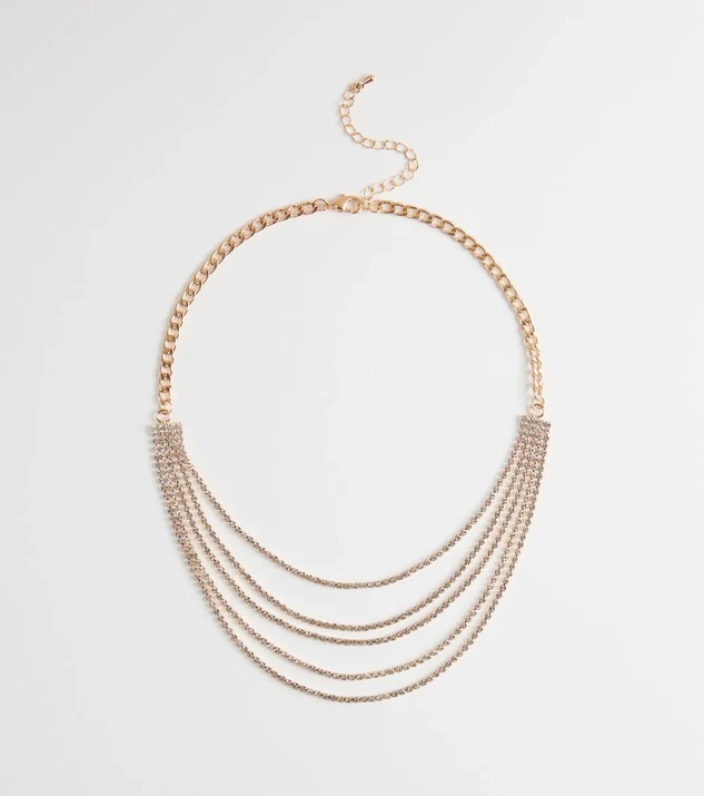 Lux Gold金色水鑽層次項鍊