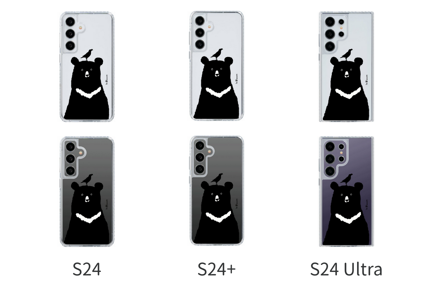 印花樂手機殼黑熊與八哥